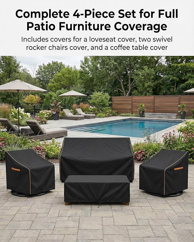 Outdoor Furniture Cover Waterproof, 4-Piece Outdoor Patio Furniture Cover Set - Image 5