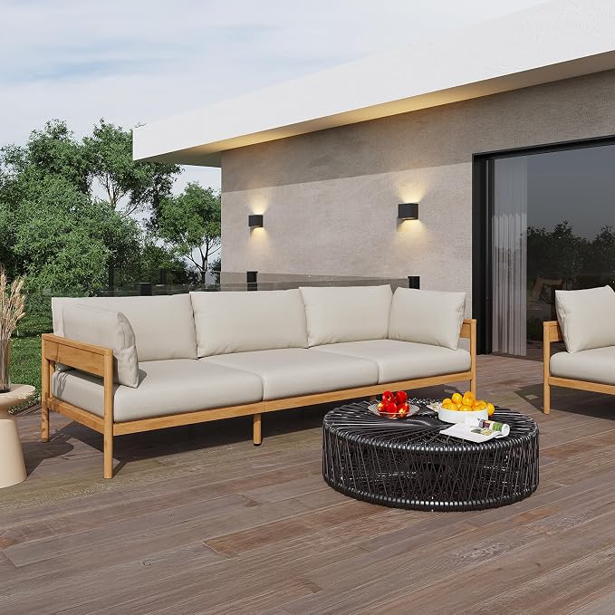 Acanva Modern Outdoor Patio Furniture Set, All-Weather Aluminium Conversation - Image 3