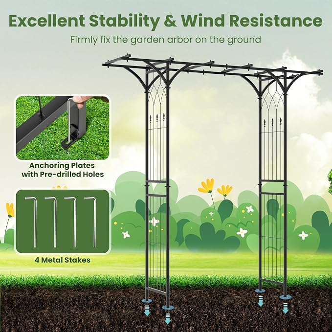 Giantex Garden Arch Trellis, Wedding Arbor - Image 5