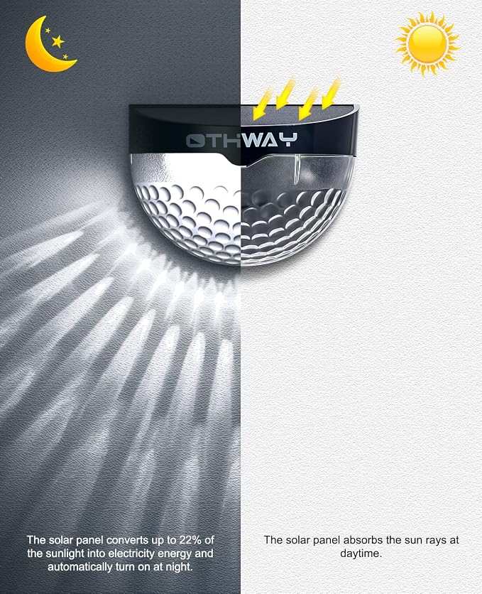 OTHWAY Solar Fence Post Lights Wall Mount Decorative Deck Lighting - Image 7