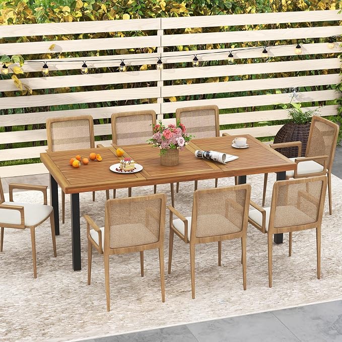 Tangkula 79" Acacia Wood Patio Dining Table - Image 8