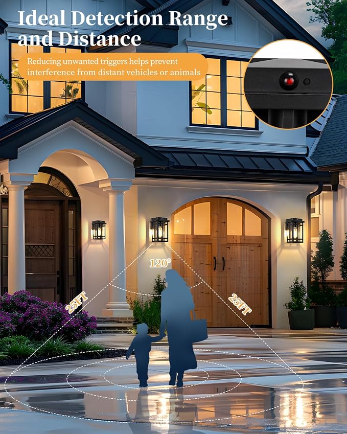 Motion Sensor Outdoor Wall Light Fixtures 2 Packs, 9.76''Waterproof Dusk to - Image 4