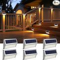 ROSHWEY Solar Deck Lights, 6 Pack 30 LED Stainless Steel Outdoor Deck Lights by ROSHWEY