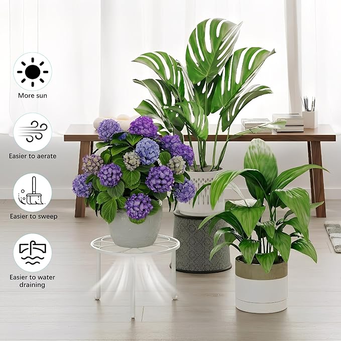 5 Pack Heavy Duty Metal Iron Plant Stand, Anti-Rust Iron Flower Pot Stand Holder - Image 4