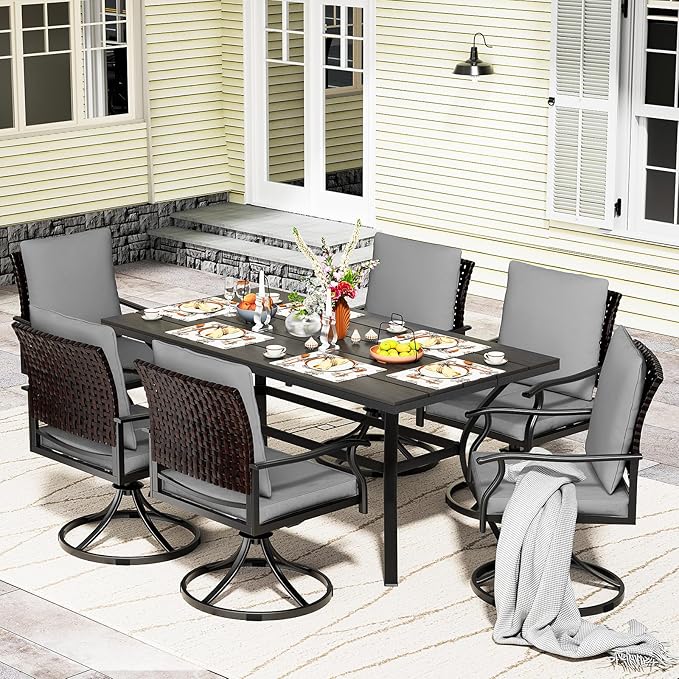 LEVELEVE 7 Piece Outdoor Patio Dining Set by Enjoyyourlife