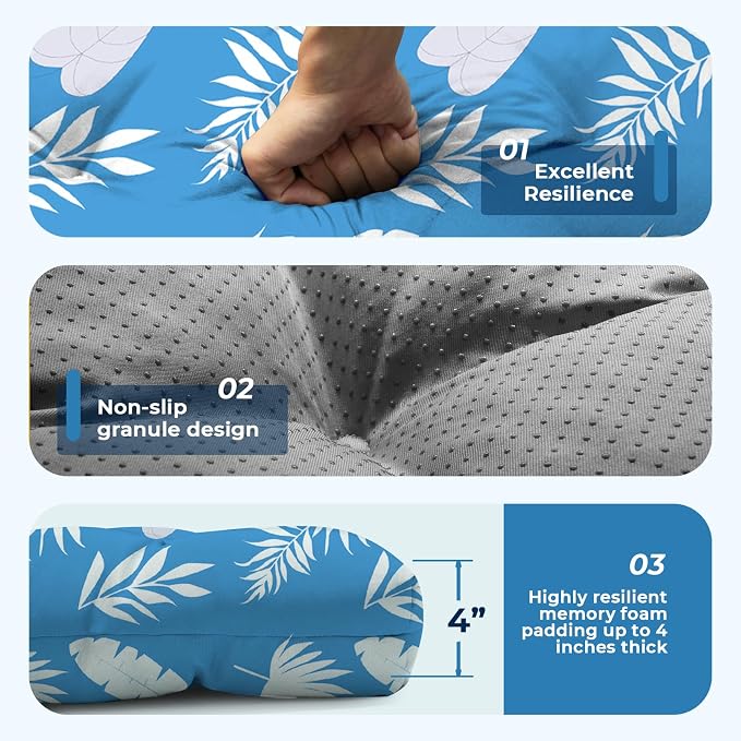 All Weather Chaise Lounge Cushions Outdoor 74.4 x 22 x 4 Inches Lounge Chair - Image 5