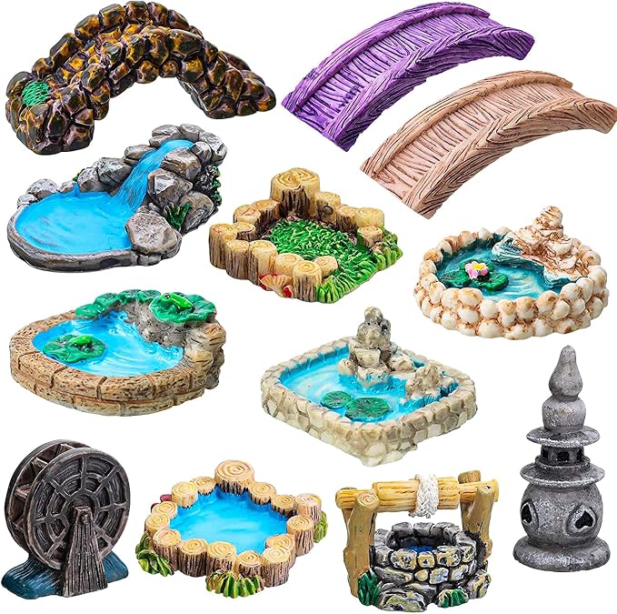 12 PCS Miniature Fairy Garden Accessories by Woopsoo