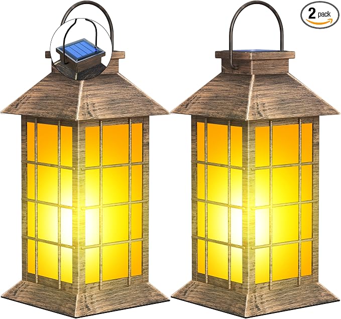2 Pack 13" Bronze Solar Lantern by anyperfect