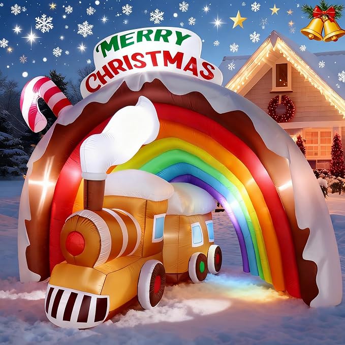 9FT Christmas Inflatables Rainbow Arch - Image 9