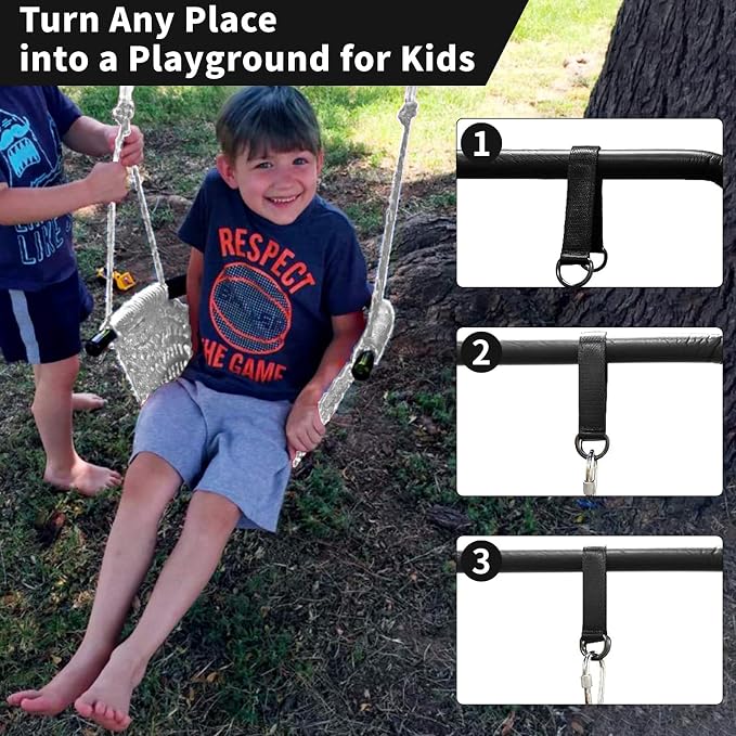 Hi-Na Tree Swing for Kids, Adjustable Toddler Rope Swing Seat - Image 8