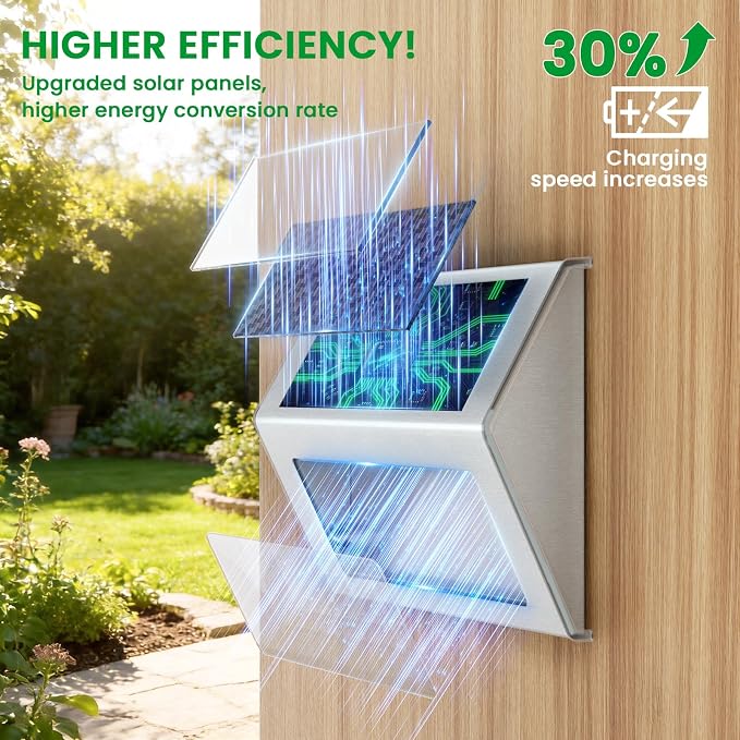 JSOT Solar Lights Outdoor for Deck, Waterproof Solar Powered Steps Light - Image 6