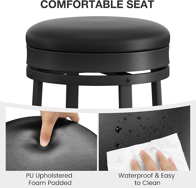 IDEALHOUSE 24'' Swivel Bar Stools Set of 4 - Image 6
