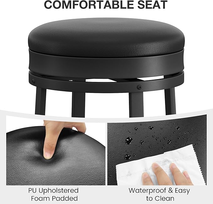 IDEALHOUSE 24'' Swivel Bar Stools Set of 2 - Image 6