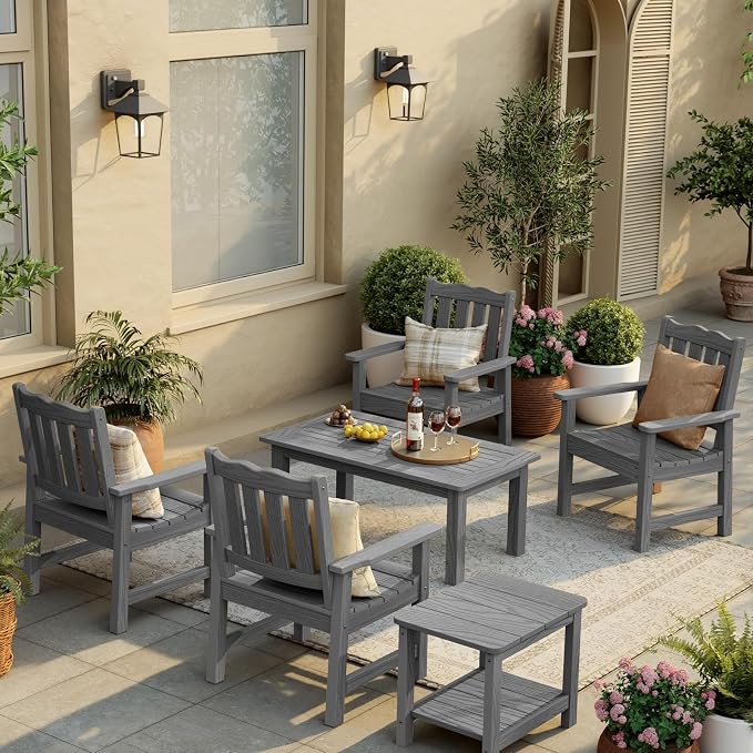 Stoog 3 Piece Patio Dining Sets, All-Weather Outdoor Chairs Set of 2 - Image 9