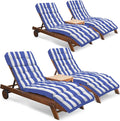 Outdoor Chaise Lounge Chair Cushion Set of 4, Waterproof 74.4 x 22 x 4.7 Inches by Tycdiose