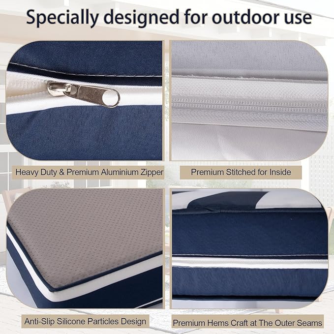 Outdoor Cushion Covers for Patio Furniture, Patio Cushion Covers Replacement - Image 4