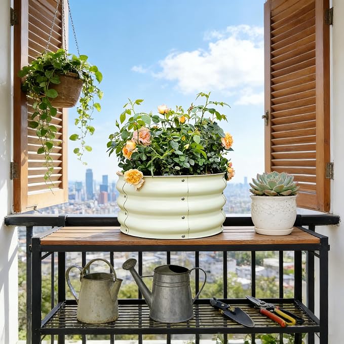 GARDMAX 2x2x1FT Galvanized Round Raised Garden Bed Kit, Metal Planter Boxes - Image 9
