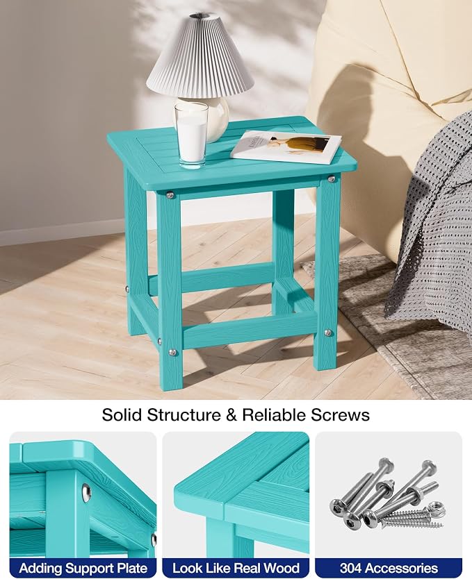 YEFU Outdoor Side Table for Patio: 16" HIPS Weather - Image 6