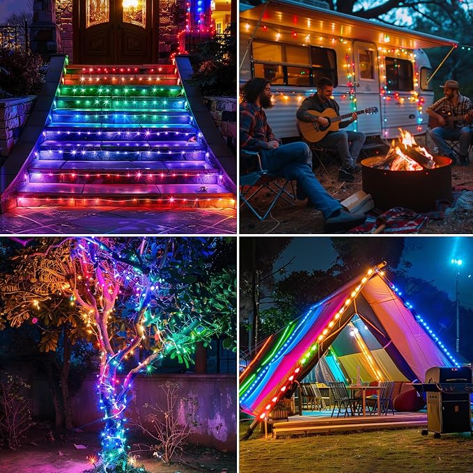 Solar Rope Lights 98FT Waterproof 300LEDs, Rechargeable Solar String Light - Image 7