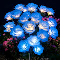Solar Garden Rose Lights by FANCYPOP, 2 Pack Most Realistic 12 LED Flower Stake by Unknown