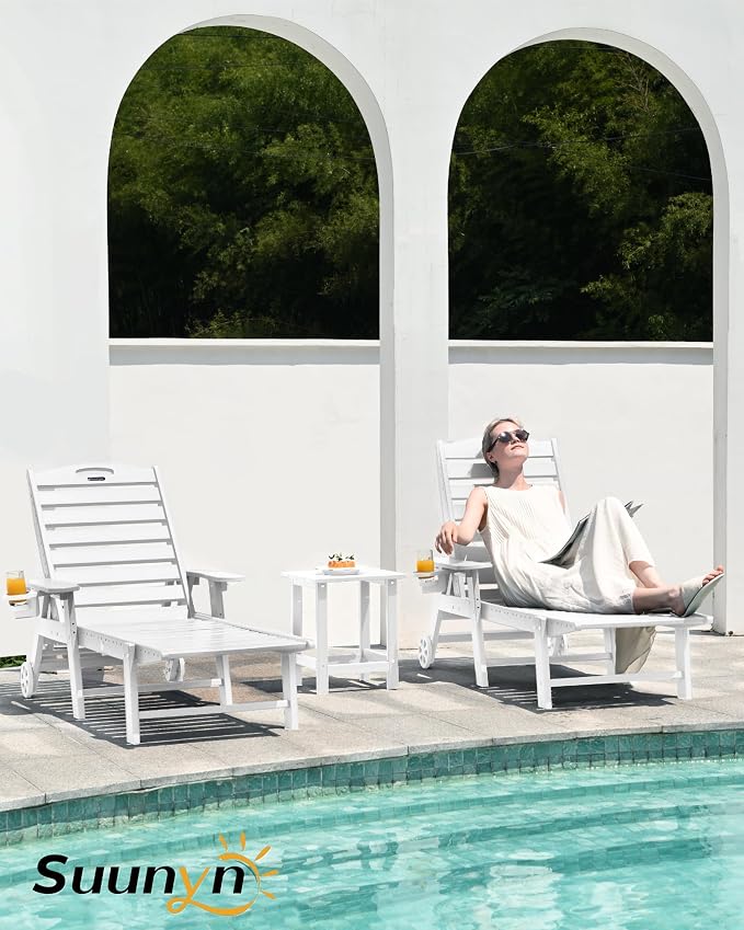 Lounge Chair Outdoor, Chaise Lounge Outdoor, HDPE 6-Position Lounge Chair - Image 2