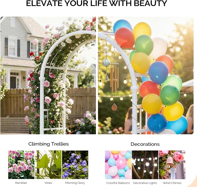 Outvita PVC Garden Arbor, Arch Trellis - Image 5