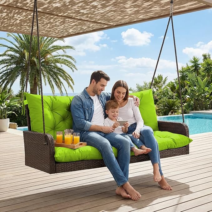 Waterproof Porch Swing Cushion Replacement, 2–3 Seat Swing Seat Cushion - Image 2