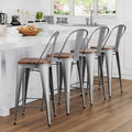Yongqiang 24 inch Bar Stools Set of 4 Metal Kitchen Counter Height Bar Chairs by lightupyourlife