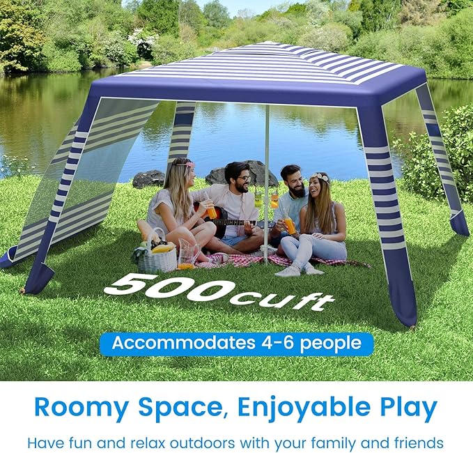MoKo Beach Cabana, UPF 50+ Protection Easy Setup Beach Tent Sun Shelter - Image 6