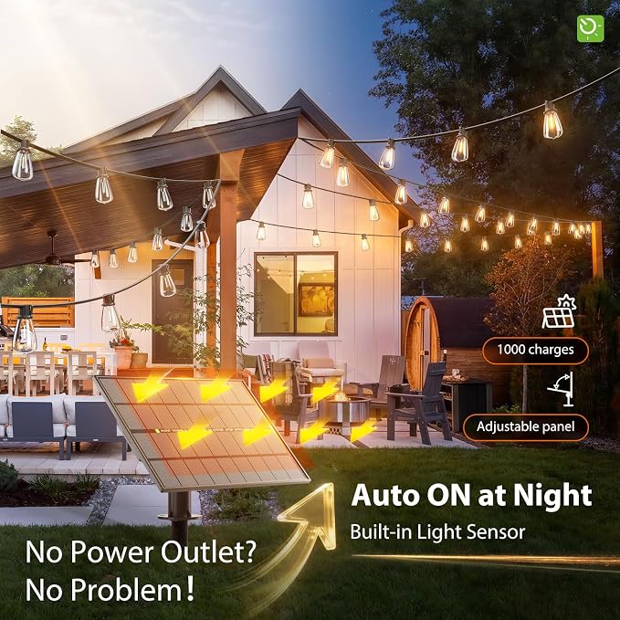 KYY 198FT Solar String Lights Outdoor Waterproof - Image 2