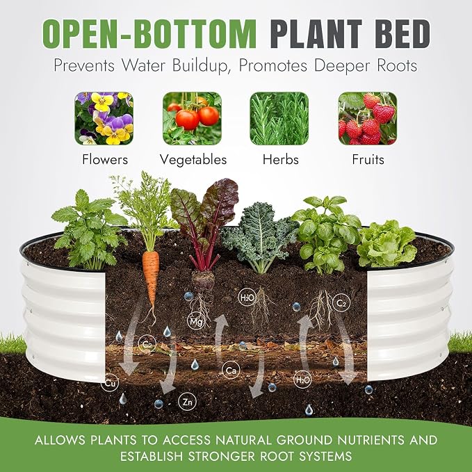 INNO STAGE 3Pcs Galvanized Raised Garden Bed Kit, Outdoor Metal Raised Garden - Image 8