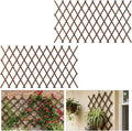 2 PCS Expandable Garden Trellis, Wooden Lattice Fence Wall Panel Lattice Panels by Tilinyanone