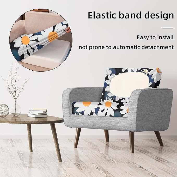 8Pcs Stretch Patio Cushion Covers, Outdoor Couch Covers Replacement, Outdoor - Image 5