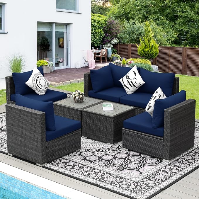 NICESOUL 7 Piece High-End Outdoor Furniture Sofa Set, 29.3'' High Back XL Large - Image 2