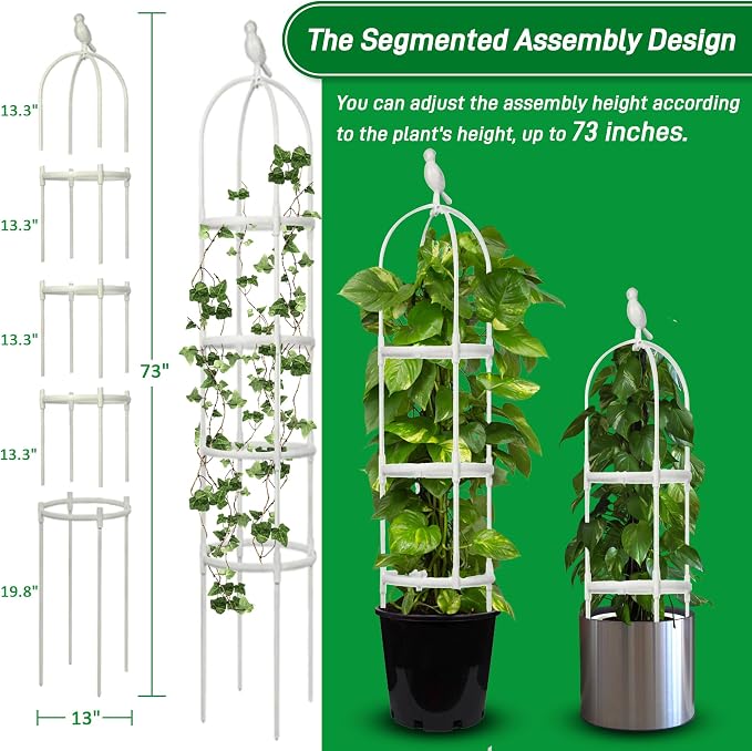 Garden Trellis for Climbing Plants, Rustproof Metal Pipe - Image 3