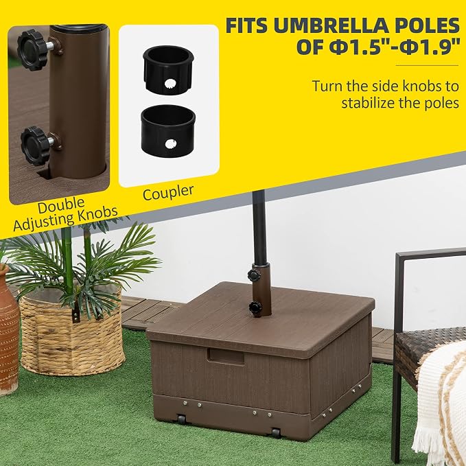 Outsunny 3-in-1 Outdoor Umbrella Base, Coffee End Table, Planter Box - Image 5