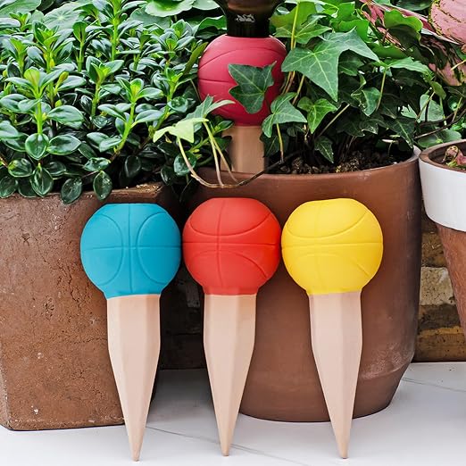 4 Pack Terracotta Watering Spikes, Vacation Self-Watering Planters Devices by CZWLHG