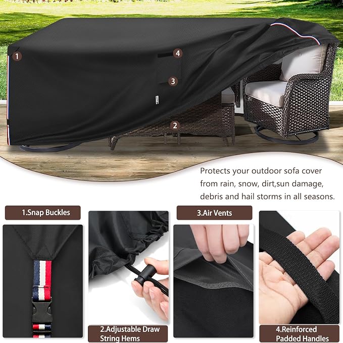 Patio Furniture Cover for 5 Pieces Set-Waterproof 600D Oxford Fabric Cover for - Image 3
