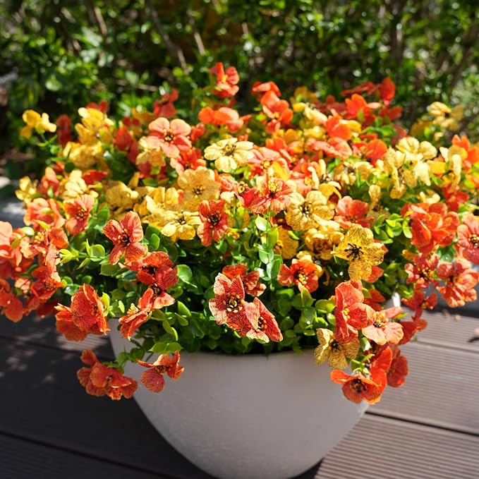 Artificial Flowers for Outdoor, UV Resistant Fake Silk Flowers, Realistic Faux - Image 6