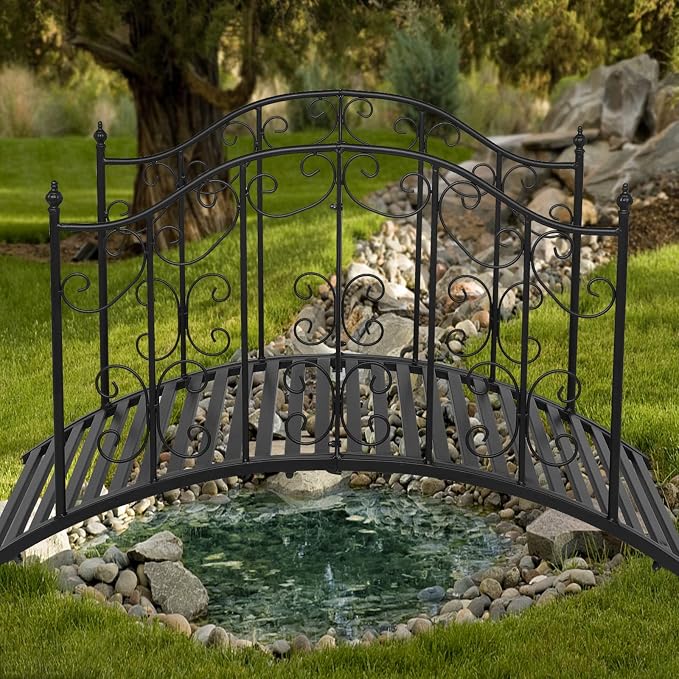 VINGLI Garden Bridge Metal Yard Arch Path Bridge - Image 8