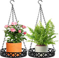 2 Pack Hanging Planters, 9.8 Inch Metal Plant Hanger, Decorative Glossy Black by ELFULLY