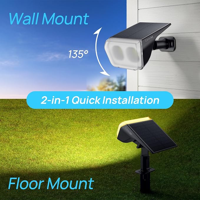 Consciot Solar Spot Lights Outdoor Waterproof, 24 LED Dusk-to-Dawn Solar - Image 7