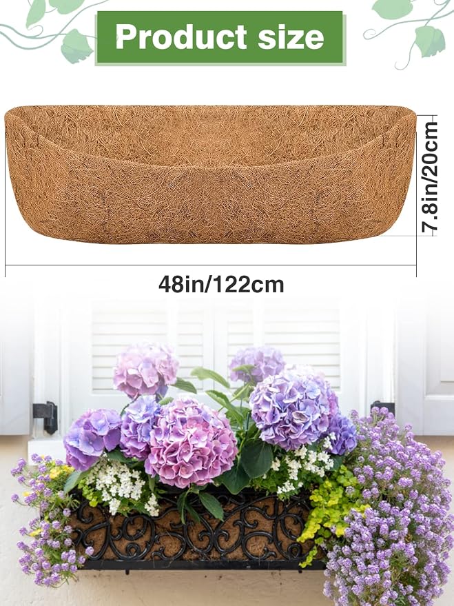 48in Coco Liners for Window Planter Box - Image 5