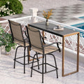 PHI VILLA 3 Piece Outdoor Bar Set, Bar Height Patio Table and Chairs by PHIVILLAThepioneerofcomfortablehouseholdsupplies
