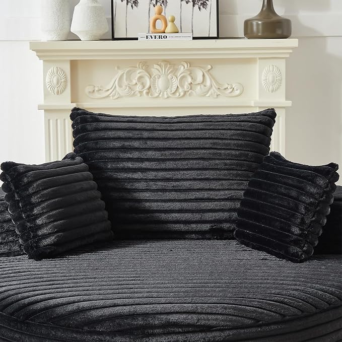 Oversized Round Chaise Longue Chair Indoor, Modern 55-inch Upholstered Corduroy - Image 7