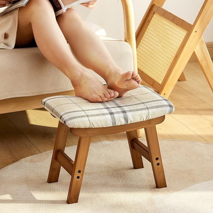 Foot Stools Ottoman, Small Foot Stool Ottoman, and Footstool, Wooden Foot Stool by VIEWCARE