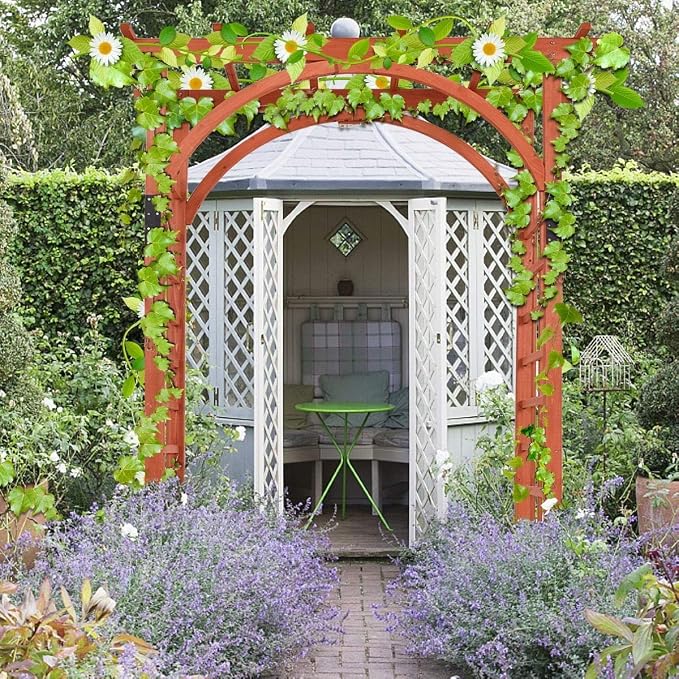 Premium Outdoor Wooden Cedar Arbor Arch Pergola Trellis Wood Garden Yard Lattice - Image 4