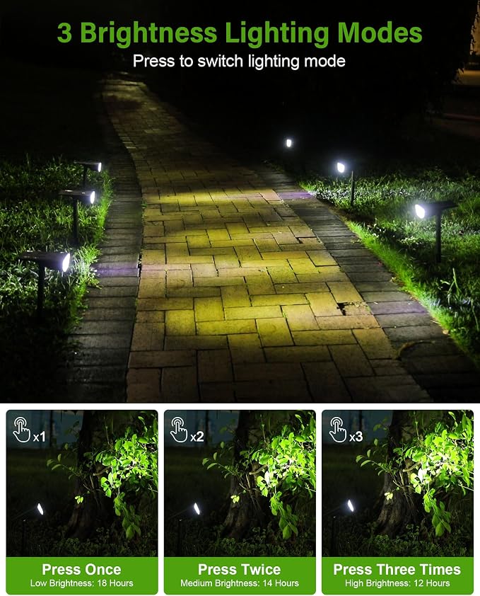 Solar Spot Lights Outdoor, Solar Lights Outdoor Waterproof IP65, 3 Brightness - Image 3