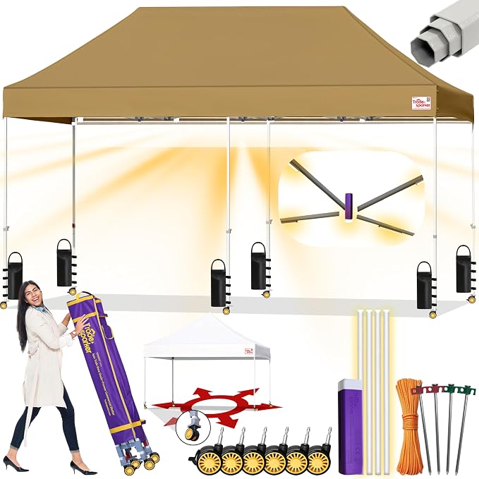 Tradesparker 10x20 Pop Up Canopy Tent, Commercial Movable Canopy by CommercialPopupCanopyRevolutionaryLightcurtainiSystem