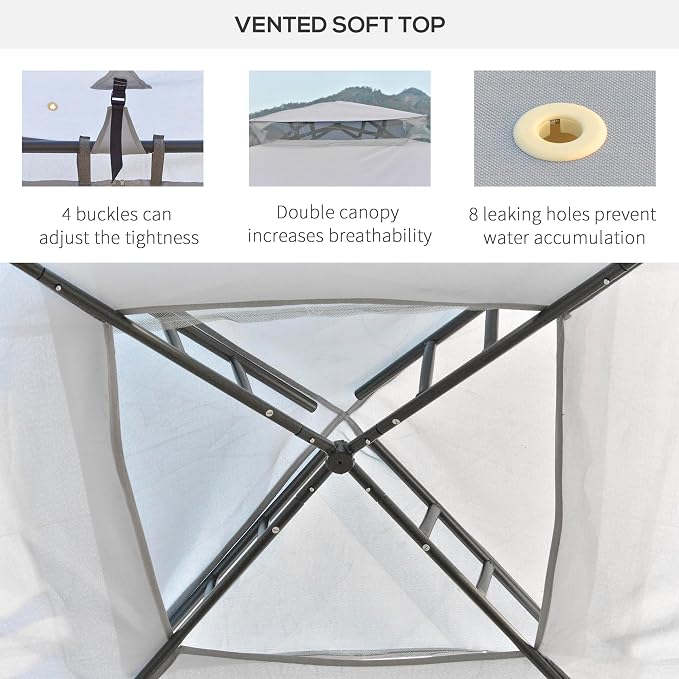 Outsunny 9.6' x 9.6' Patio Gazebo, Outdoor Canopy Shelter - Image 4